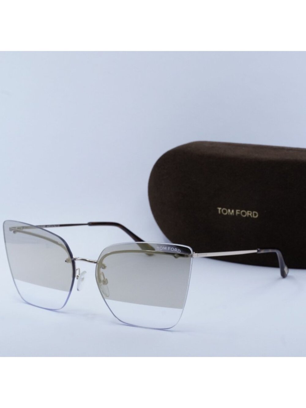 Tom Ford Camilla-02 FT0682 28G Butterfly Sunglasses - Rose Gold \ Brown Mirror